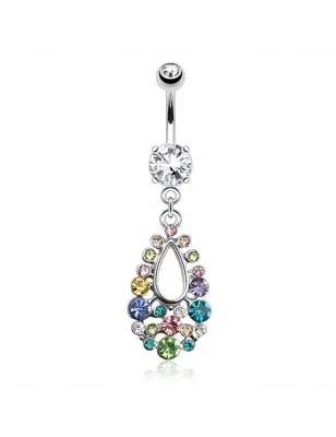 Piercing nombril goutte gemmes