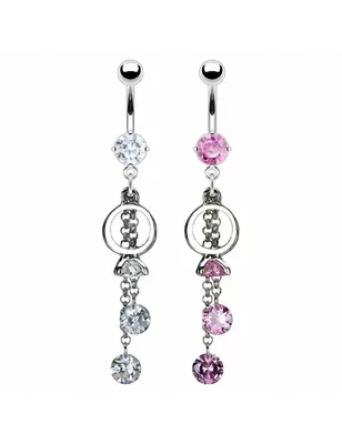 Piercing nombril bague solitaire