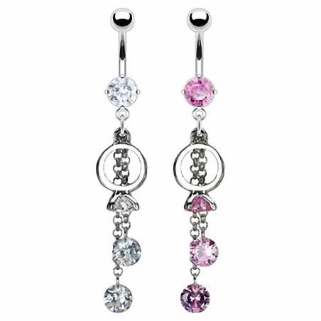 Piercing nombril bague solitaire