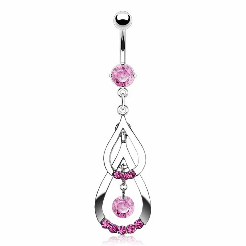 Piercing nombril goutte double