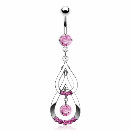 Piercing nombril goutte double