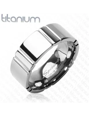 Bague en Titane solide Multi Facettes - Bague homme et femme en titane
