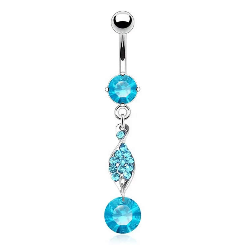 Piercing nombril feuille torsadée