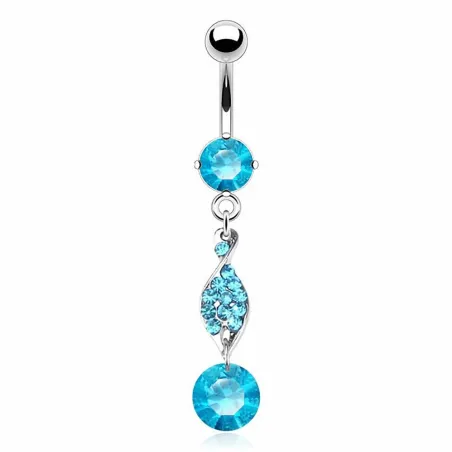 Piercing nombril feuille torsadée