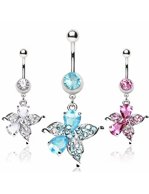 Piercing nombril fleur hawaienne