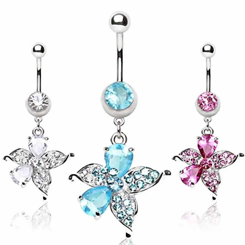 Piercing nombril fleur hawaienne