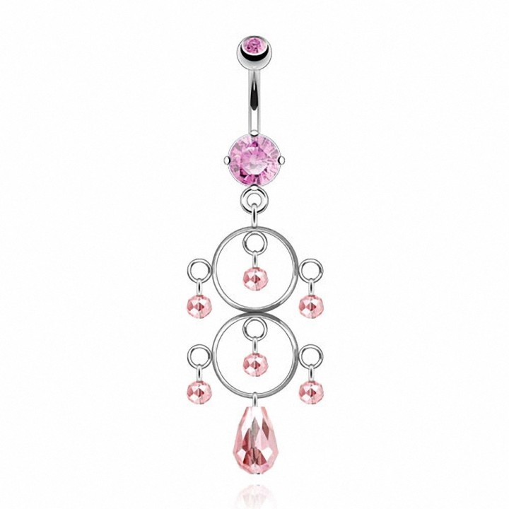 Piercing nombril cercles perles