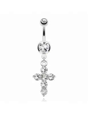Piercing nombril pendentif croix