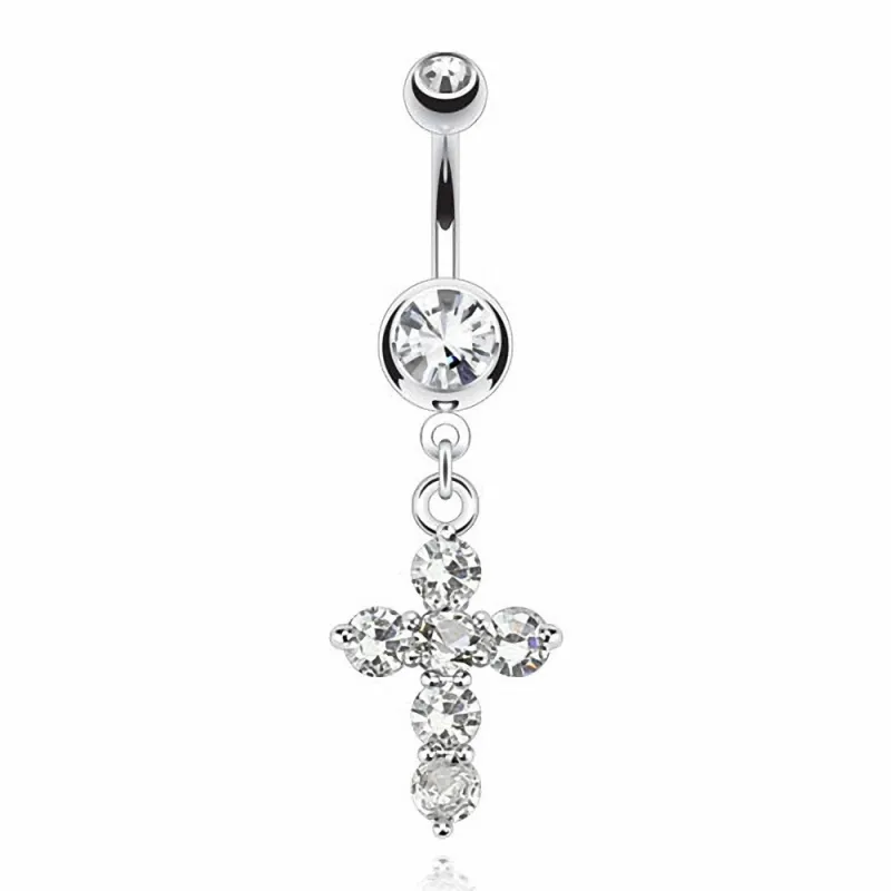 Piercing nombril pendentif croix
