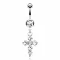 Piercing nombril pendentif croix