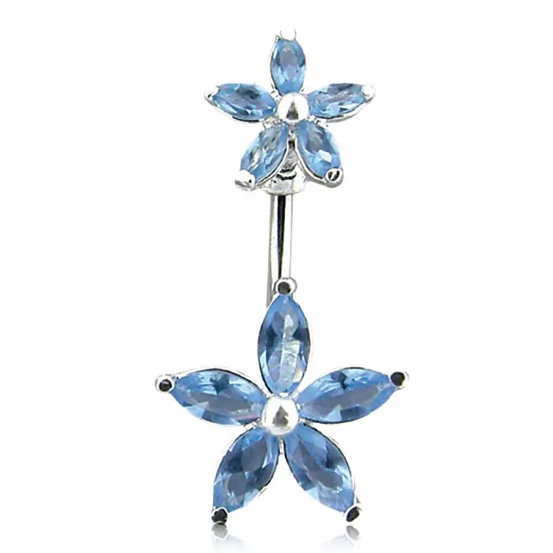 Piercing nombril deux fleurs