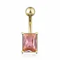 Piercing nombril Plaqué Or avec Gemme Rectangulaire