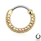 Piercing septum rond doré strass