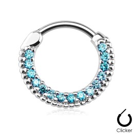 Piercing septum rond pavé strass