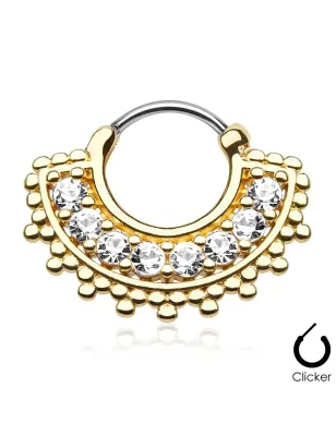 Piercing septum éventail doré