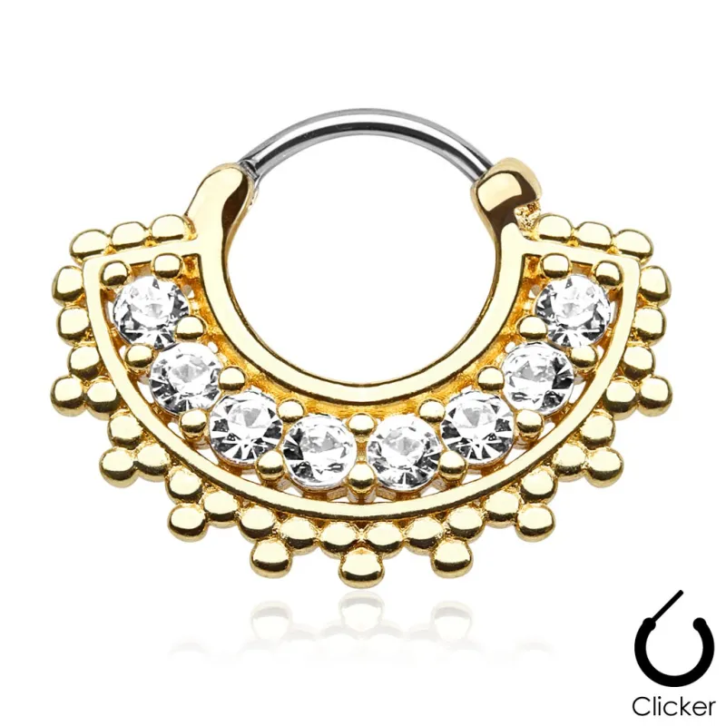 Piercing septum éventail doré
