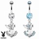 Piercing nombril Playboy ancre marine
