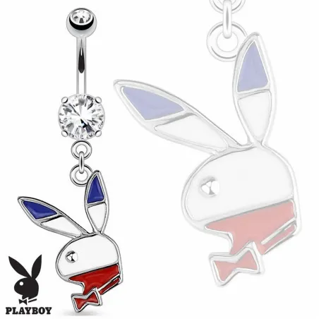Piercing nombril Playboy bleu blanc rouge