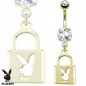 Piercing nombril Playboy plaqué or cadenas
