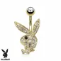 Piercing nombril Playboy plaqué or lapin