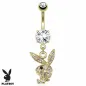 Piercing nombril Playboy plaqué or pendentif