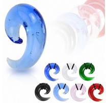 Piercing Ecarteur Oreille Acrylique Spirale Transparent