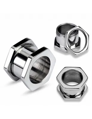 Piercing Tunnel Acier chirurgical Hexagonal 
