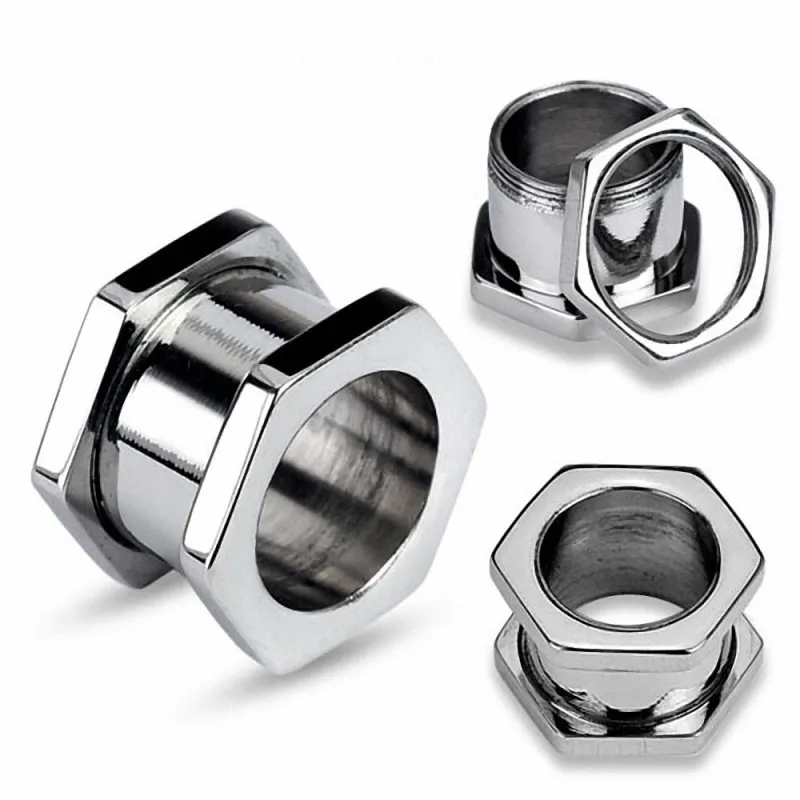 Piercing Tunnel Acier chirurgical Hexagonal 