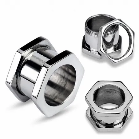 Piercing Tunnel Acier chirurgical Hexagonal 