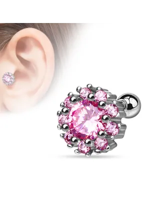 Piercing tragus fleur rose