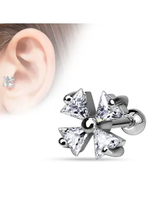 Piercing tragus trèfle triangulaire