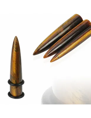 Piercing Ecarteur Oreille Pierre semi-précieuse Oeil de Tigre